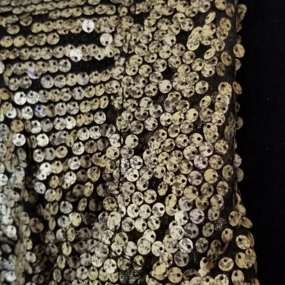 Free People Gold Distressed Metal Sequin Lace Stardust Kimono Jacket XS